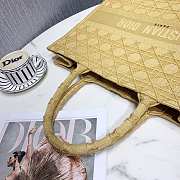 Dior Book Tote Yellow Cannage Embroidery 41cm - 3