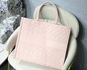 Dior Book Tote Light Pink Cannage Embroidery 41cm - 4