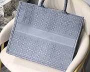 Dior Book Tote Gray Cannage Embroidery 41cm - 3