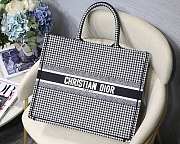 Dior Book Tote Black and White Houndstooth Embroidery 41cm - 1