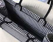 Dior Book Tote Black and White Houndstooth Embroidery 41cm - 6