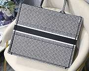 Dior Book Tote Black and White Houndstooth Embroidery 41cm - 4