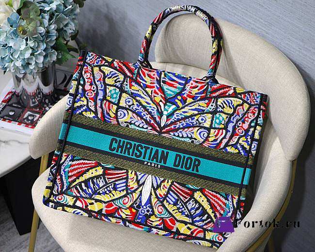 Dior Book Tote Butterfly Design Embroidery 41cm - 1
