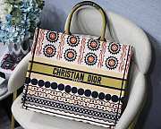 Dior Book Tote Yellow Design Embroidery 41cm - 1