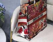 Dior Book Tote Red Jungle Embroidery 41cm - 6