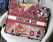 Dior Book Tote Red Jungle Embroidery 41cm - 4