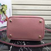Prada Medium Panier Saffiano Leather Bag Light Pink 1BA212 22×23×13cm - 5