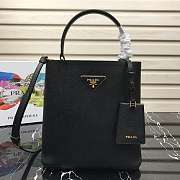 Prada Medium Panier Saffiano Leather Bag Black 1BA212 22×23×13cm - 1