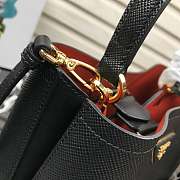 Prada Medium Panier Saffiano Leather Bag Black 1BA212 22×23×13cm - 6