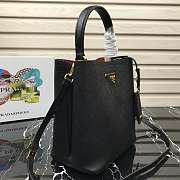 Prada Medium Panier Saffiano Leather Bag Black 1BA212 22×23×13cm - 5