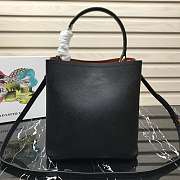 Prada Medium Panier Saffiano Leather Bag Black 1BA212 22×23×13cm - 4