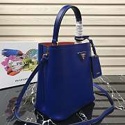 Prada Medium Panier Saffiano Leather Bag Blue 1BA212 22×23×13cm - 5