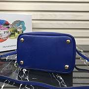 Prada Medium Panier Saffiano Leather Bag Blue 1BA212 22×23×13cm - 3