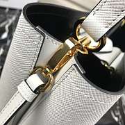 Prada Medium Panier Saffiano Leather Bag White 1BA212 22×23×13cm - 6