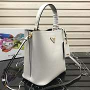 Prada Medium Panier Saffiano Leather Bag White 1BA212 22×23×13cm - 3
