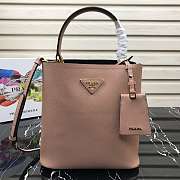 Prada Medium Panier Saffiano Leather Bag Peach Pink 1BA212 22×23×13cm - 1