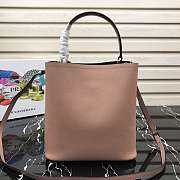 Prada Medium Panier Saffiano Leather Bag Peach Pink 1BA212 22×23×13cm - 5