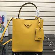 Prada Medium Panier Saffiano Leather Bag Yellow 1BA212 22×23×13cm - 1