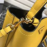 Prada Medium Panier Saffiano Leather Bag Yellow 1BA212 22×23×13cm - 5