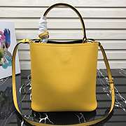 Prada Medium Panier Saffiano Leather Bag Yellow 1BA212 22×23×13cm - 3