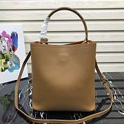 Prada Medium Panier Saffiano Leather Bag Brown 1BA212 22×23×13cm - 3