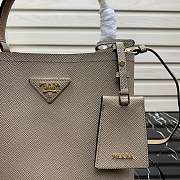 Prada Medium Panier Saffiano Leather Bag Beige 1BA212 22×23×13cm - 2