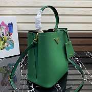 Prada Medium Panier Saffiano Leather Bag Green 1BA212 22×23×13cm - 5