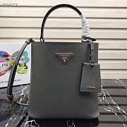 Prada Medium Panier Saffiano Leather Bag Gray 1BA212 22×23×13cm - 1