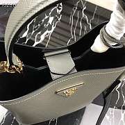 Prada Medium Panier Saffiano Leather Bag Gray 1BA212 22×23×13cm - 2