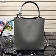 Prada Medium Panier Saffiano Leather Bag Gray 1BA212 22×23×13cm - 3