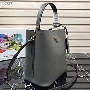 Prada Medium Panier Saffiano Leather Bag Gray 1BA212 22×23×13cm - 4