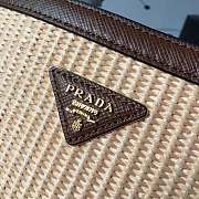 Prada Medium Straw Panier Bag Tan Brown 1BA212 13x22x23cm - 3