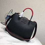 Prada Top Handle Tote Bag Leather Black/Red 1BG148 33×24×14.5cm - 4