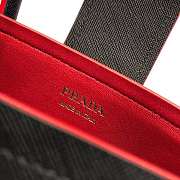 Prada Top Handle Tote Bag Leather Black/Red 1BG148 33×24×14.5cm - 5