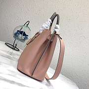 Prada Top Handle Tote Bag Leather Powder Pink/Gray 1BG148 33×24×14.5cm - 6