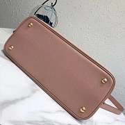 Prada Top Handle Tote Bag Leather Powder Pink/Gray 1BG148 33×24×14.5cm - 5