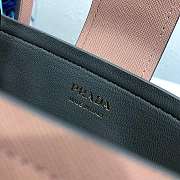 Prada Top Handle Tote Bag Leather Powder Pink/Gray 1BG148 33×24×14.5cm - 3