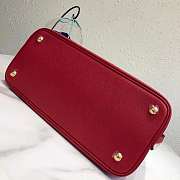 Prada Top Handle Tote Bag Leather Red/Black 1BG148 33×24×14.5cm - 5
