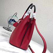 Prada Top Handle Tote Bag Leather Red/Black 1BG148 33×24×14.5cm - 4