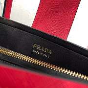 Prada Top Handle Tote Bag Leather Red/Black 1BG148 33×24×14.5cm - 3