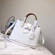 Prada Top Handle Tote Bag Leather White/Brown 1BG148 33×24×14.5cm - 1