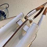 Prada Top Handle Tote Bag Leather White/Brown 1BG148 33×24×14.5cm - 4