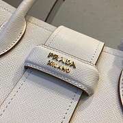 Prada Top Handle Tote Bag Leather White/Brown 1BG148 33×24×14.5cm - 2