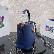 Prada Saffiano Leather Tote Blue 1BN012 24×20×12.4cm - 4