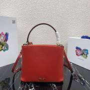 Prada Saffiano Leather Tote Red 1BN012 24×20×12.4cm - 4
