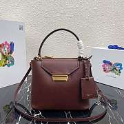 Prada Saffiano Leather Tote Wine Red 1BN012 24×20×12.4cm - 1