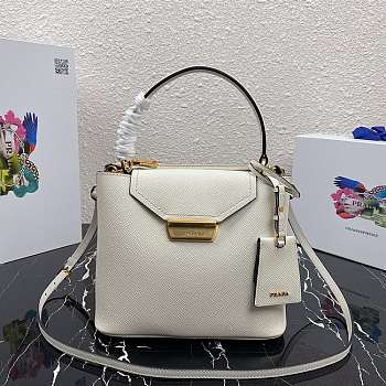 Prada Saffiano Leather Tote White 1BN012 24×20×12.4cm