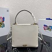 Prada Saffiano Leather Tote White 1BN012 24×20×12.4cm - 3