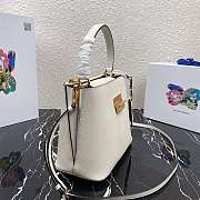 Prada Saffiano Leather Tote White 1BN012 24×20×12.4cm - 4