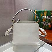 Prada Matinée Micro Saffiano Leather Bag White 1BA286 21x16.5x9.5cm - 5